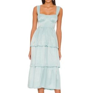 We Wore What silk midi corset dress